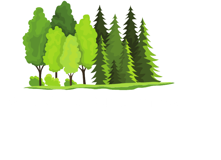 Three trees above text stating 'Satisfied Customers 87,000+'.